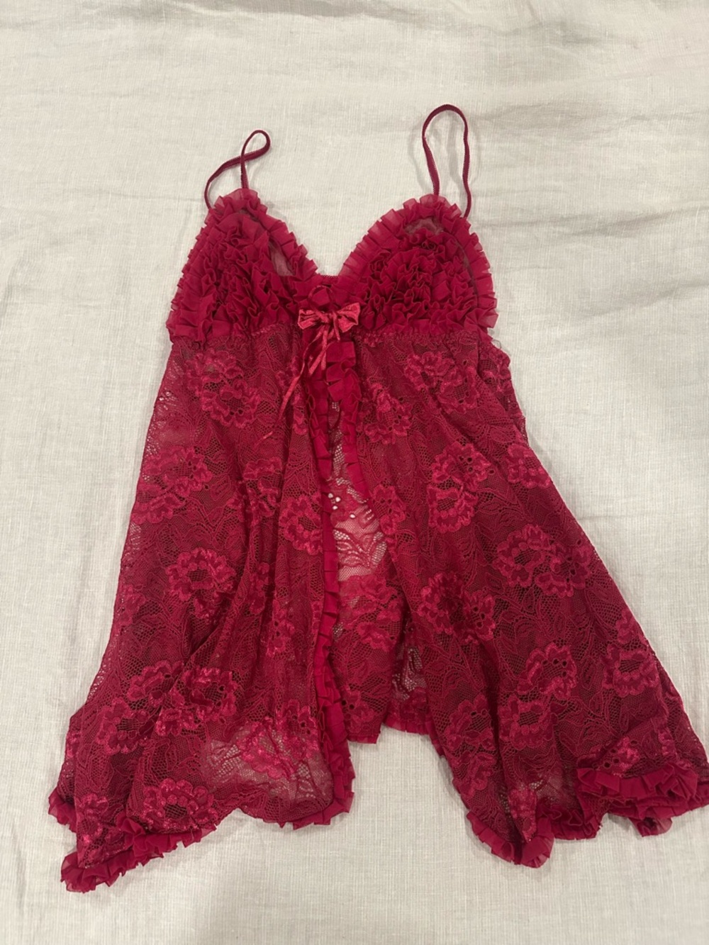 Lace Ruffle Babydoll Lingerie Dress
